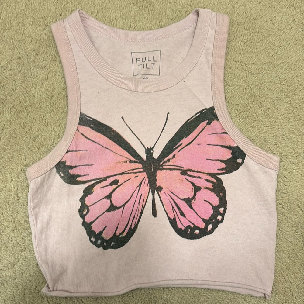Light pink\purple butterfly crop top